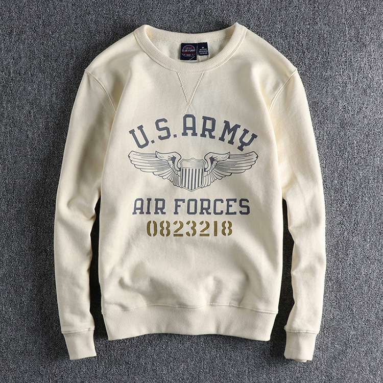 GrogeousBen Men's print crewneck hoodie men's 420G Gawk heavy plus fleece thick soft waxy youth cotton man t-shirt