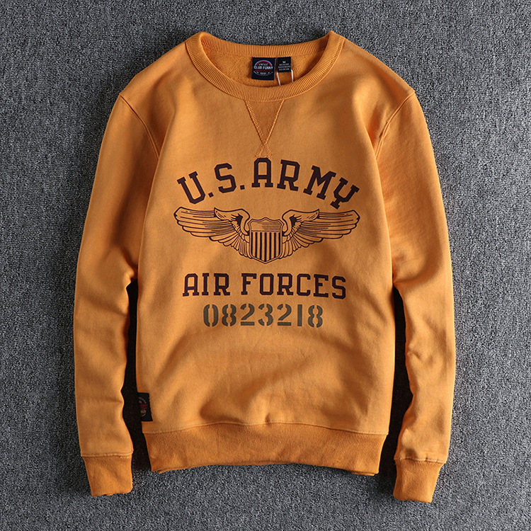 GrogeousBen Men's print crewneck hoodie men's 420G Gawk heavy plus fleece thick soft waxy youth cotton man t-shirt