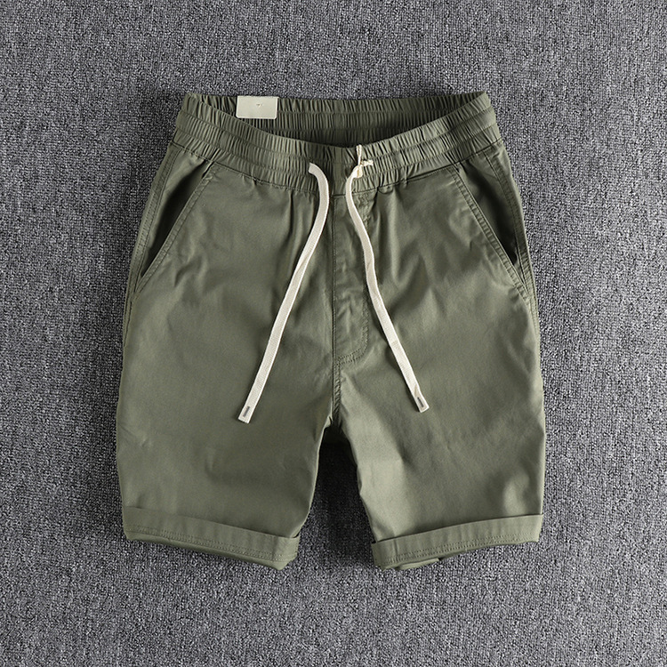 GrogeousBen Men's  workout shorts Elastic waist men's chino shorts Quality drawstring cargo shorts