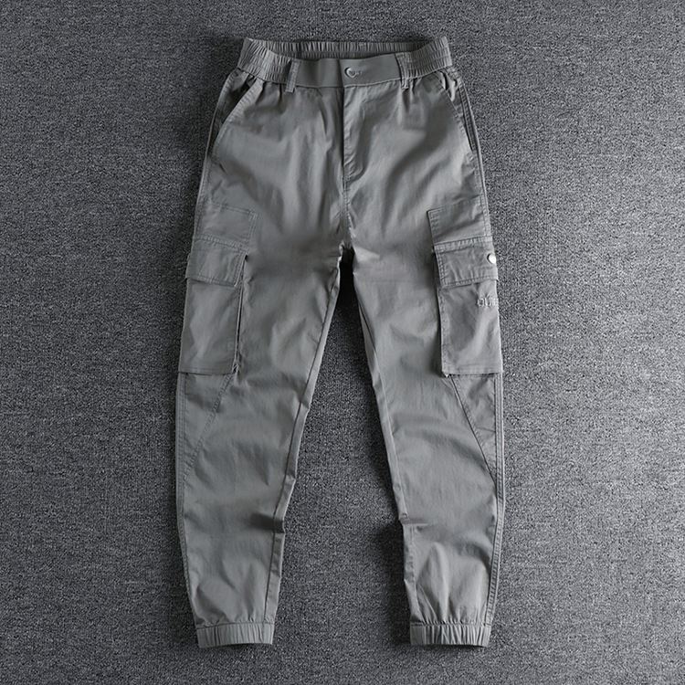 GrogeousBen Men's  Permeable cool fabric casual pants men's American trend three-dimensional cut loose bunched feet pants