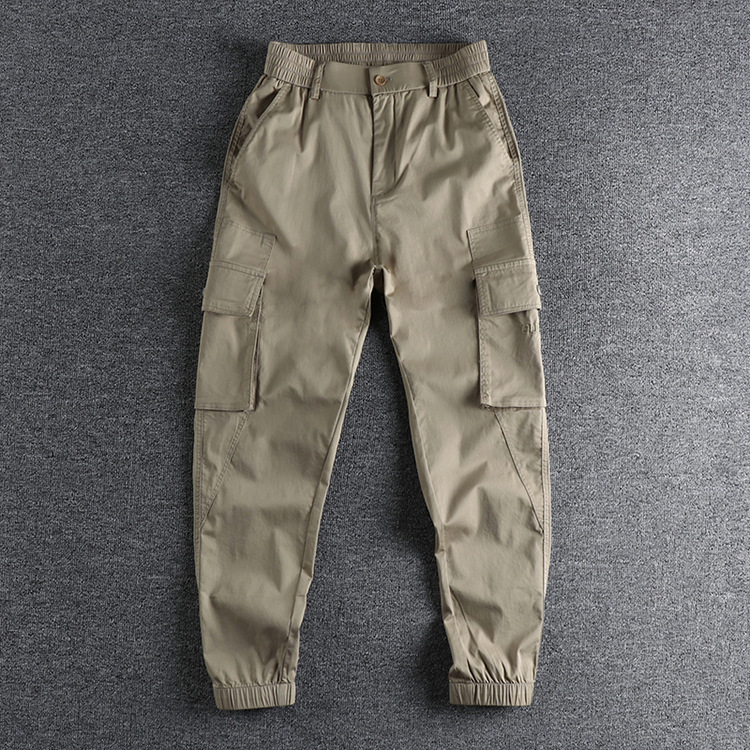 GrogeousBen Men's  Permeable cool fabric casual pants men's American trend three-dimensional cut loose bunched feet pants