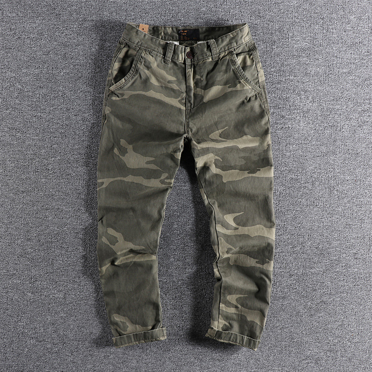 GrogeousBen Men's casual style mens outdoor 100% cotton jogger pants men casual camouflage print pants