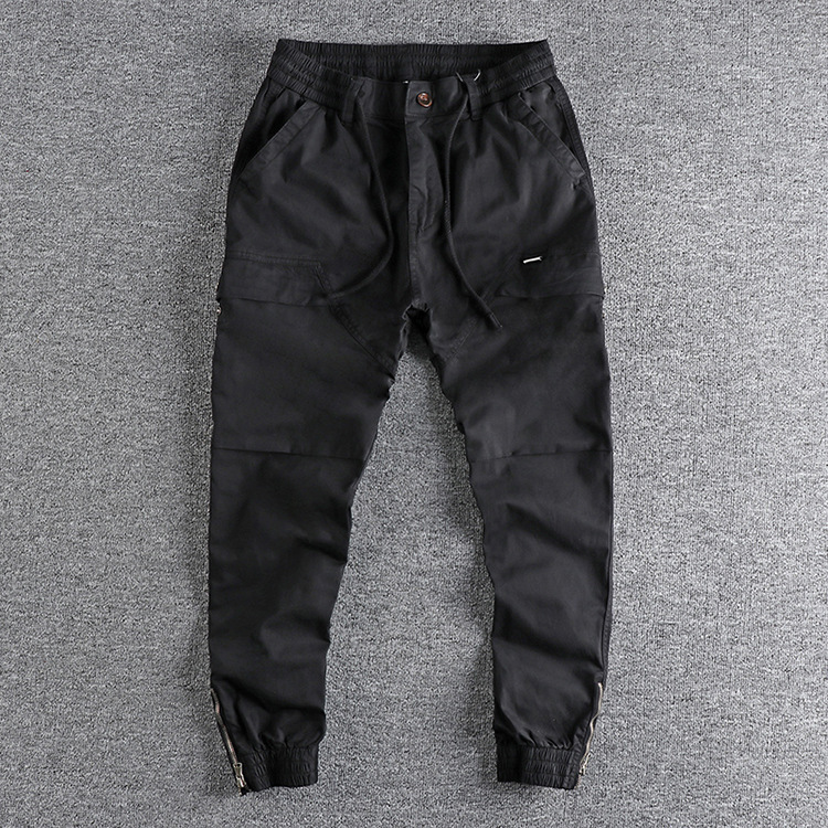 GrogeousBen Men's high quality stretch woven loose fit men cargo pants elastic waistband