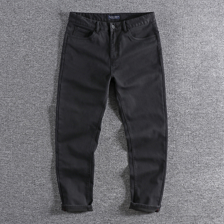 GrogeousBen Men's  thick cotton washed men's overalls wrinkle-resistant casual men's trousers loose straight trousers
