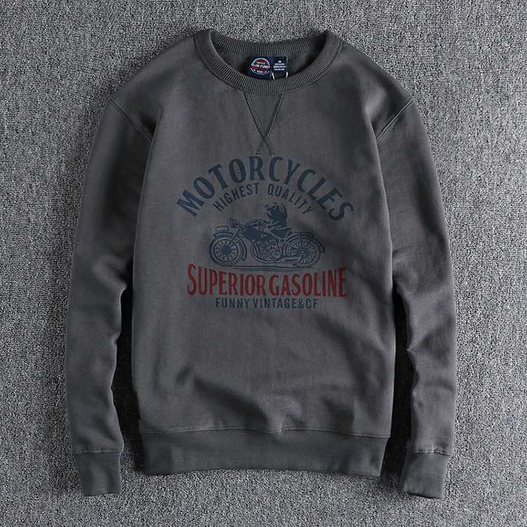 GrogeousBen Men's Fun locomotive Pig print crewneck hoodie men's plus thick soft waxy youth cotton man t-shirt
