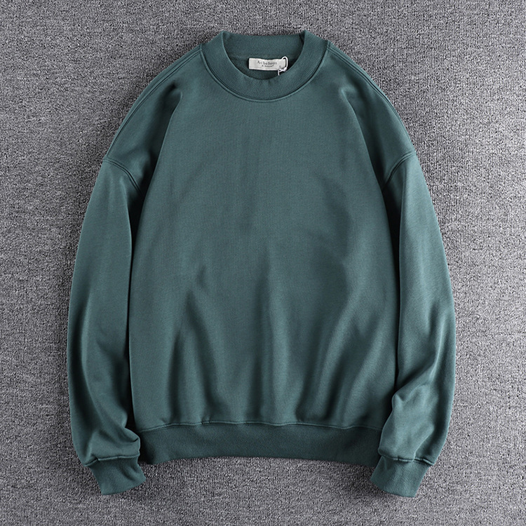 GrogeousBen Men's oversized hoodie vintage plus size jumper plain mock neck sweatshirts