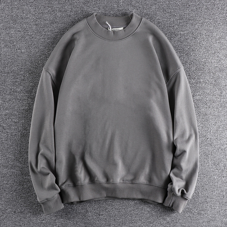 GrogeousBen Men's oversized hoodie vintage plus size jumper plain mock neck sweatshirts