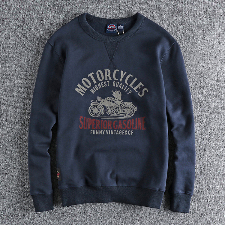 GrogeousBen Men's Fun locomotive Pig print crewneck hoodie men's plus thick soft waxy youth cotton man t-shirt