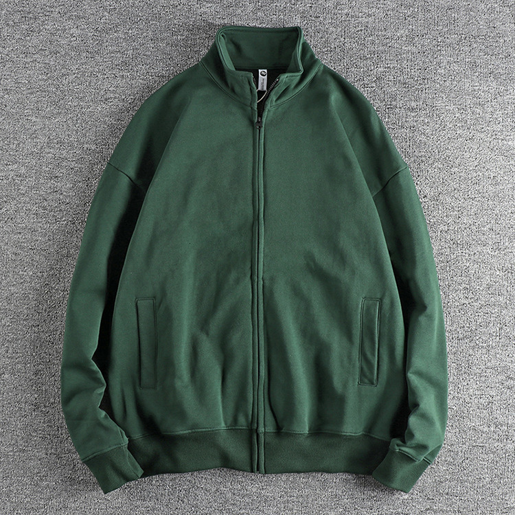 GrogeousBen Men's Polyester Cotton Plush Sweatshirts Without Hood Custom Printing Logo Plain Zip Sweatshirt
