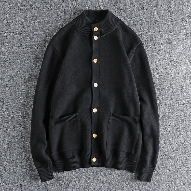 GrogeousBen Men's Classic Design Plus Size Shawl Collar Cotton Vintage Knitted Cardigan Men