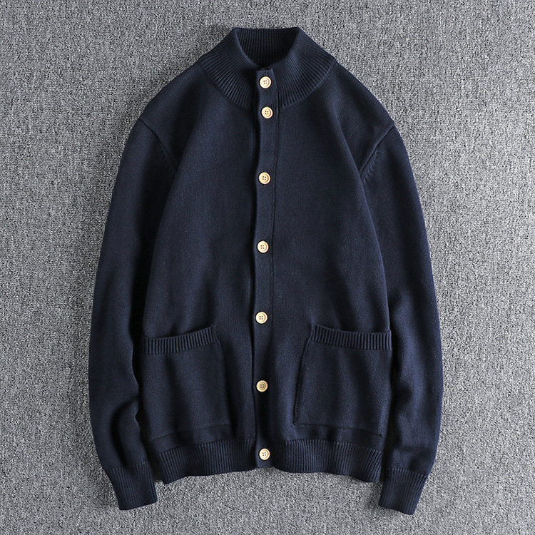 GrogeousBen Men's Classic Design Plus Size Shawl Collar Cotton Vintage Knitted Cardigan Men
