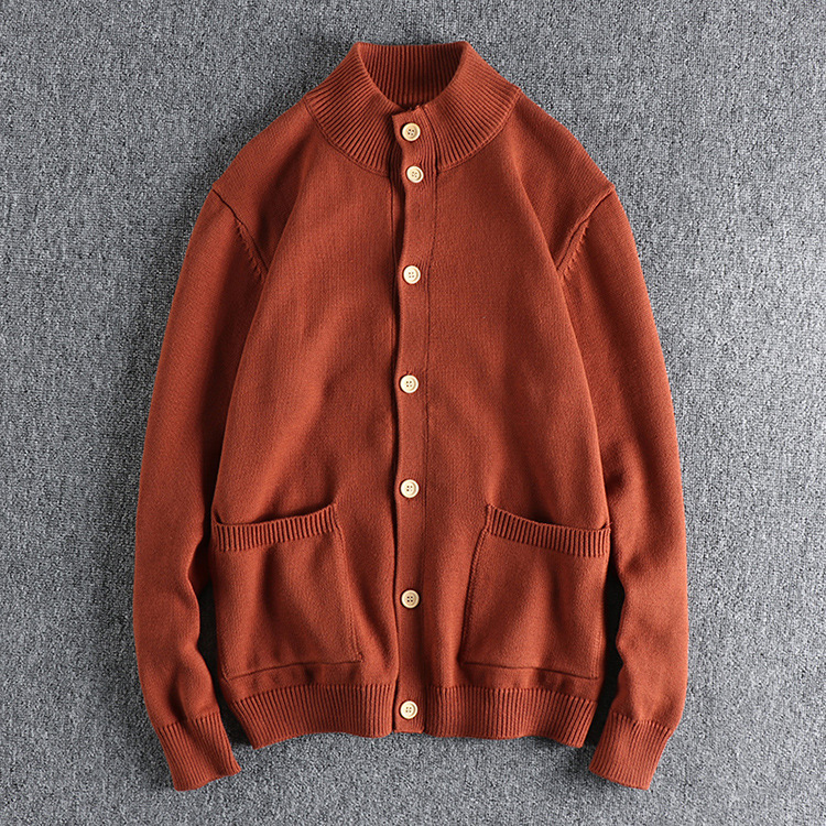 GrogeousBen Men's Classic Design Plus Size Shawl Collar Cotton Vintage Knitted Cardigan Men