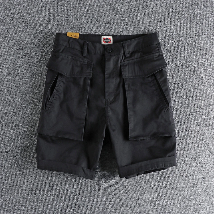 GrogeousBen Men's Summer Casual Sports Custom Tag Big Pockets Shorts Men Blank Knee Length Bulk Shorts