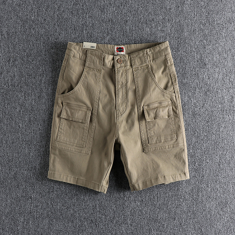 GrogeousBen Men's athletic custom work-wear button up Pants cargo Men fitness heavy cotton shorts