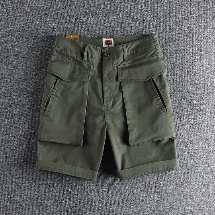 GrogeousBen Men's Summer Casual Sports Custom Tag Big Pockets Shorts Men Blank Knee Length Bulk Shorts