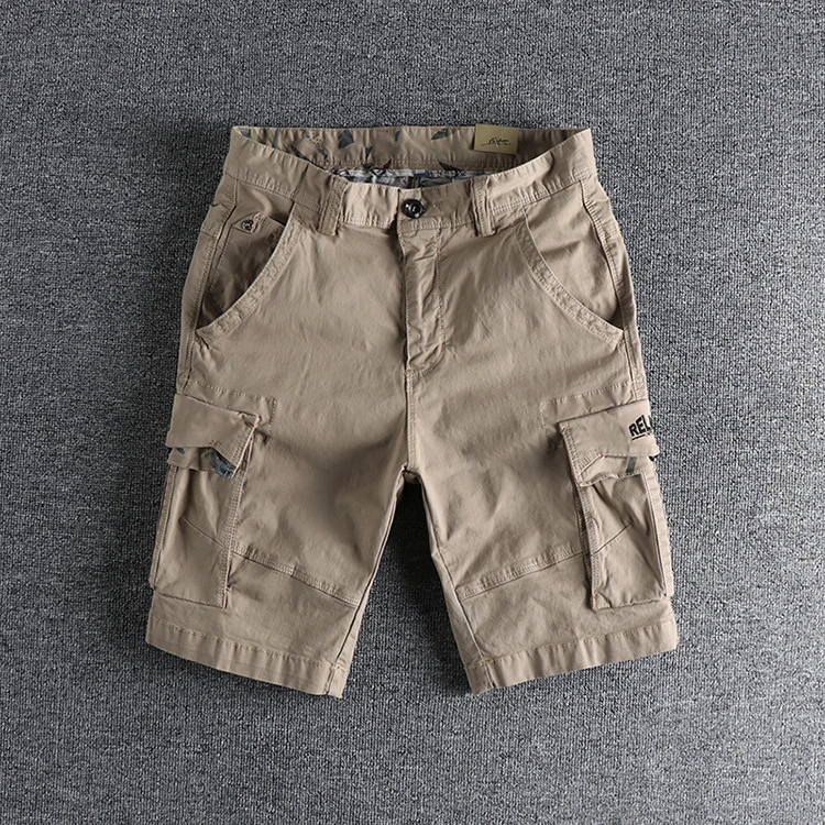 GrogeousBen Men's New Stvle Utilitv multi pockets loose fit street wear pants washed causal men's half bottom cargo shorts