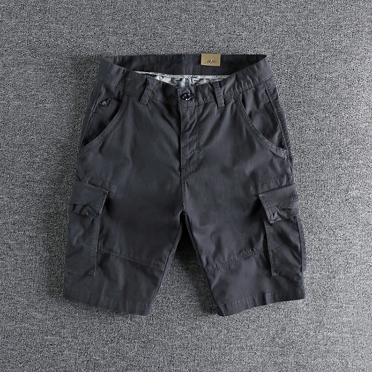 GrogeousBen Men's New Stvle Utilitv multi pockets loose fit street wear pants washed causal men's half bottom cargo shorts