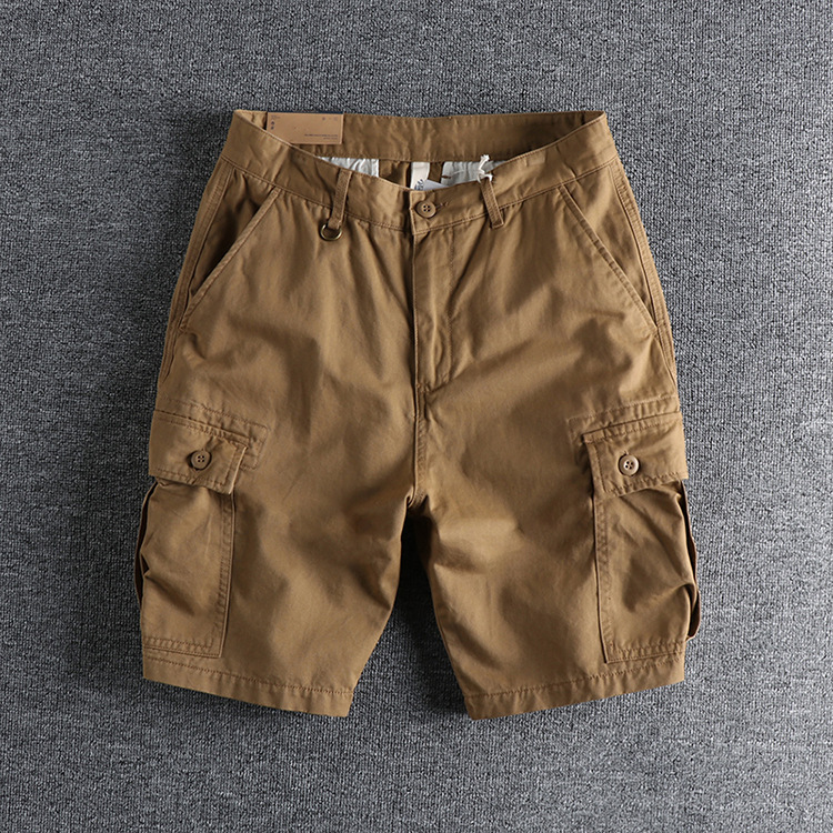 GrogeousBen Men's High Quality Cotton  Overalls Pants Summer  Cargo Shorts For Men