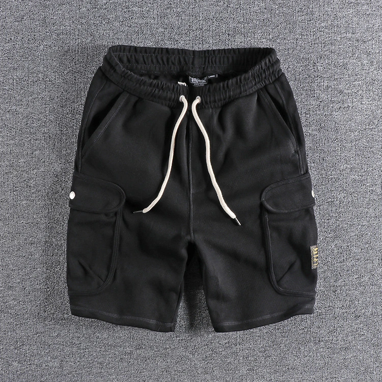 GrogeousBen Men's Summer Casual Shorts Men's Youth Multi Pocket  Vintage Trend Youth Solid Color Sports Pants Capris