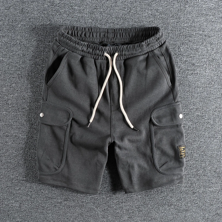 GrogeousBen Men's Summer Casual Shorts Men's Youth Multi Pocket  Vintage Trend Youth Solid Color Sports Pants Capris