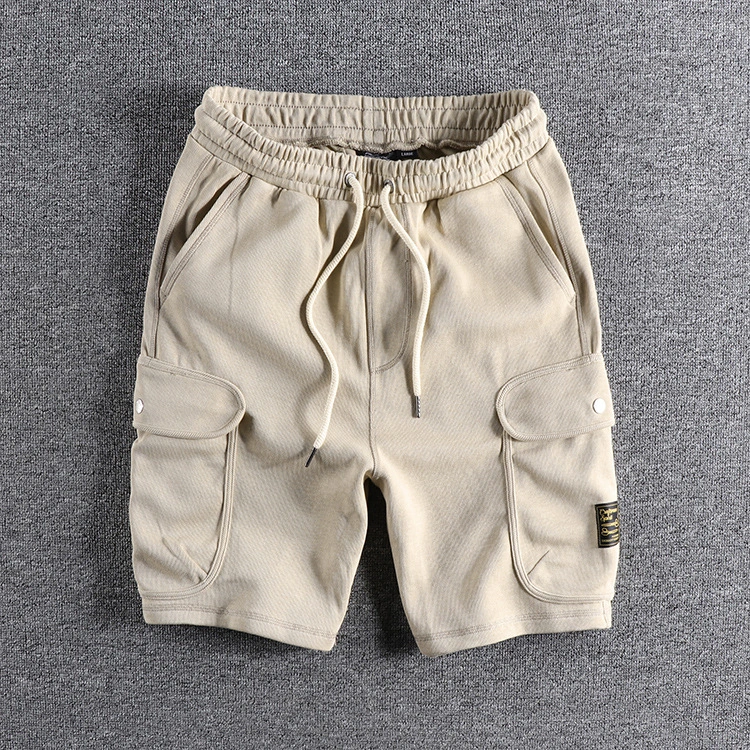 GrogeousBen Men's Summer Casual Shorts Men's Youth Multi Pocket  Vintage Trend Youth Solid Color Sports Pants Capris