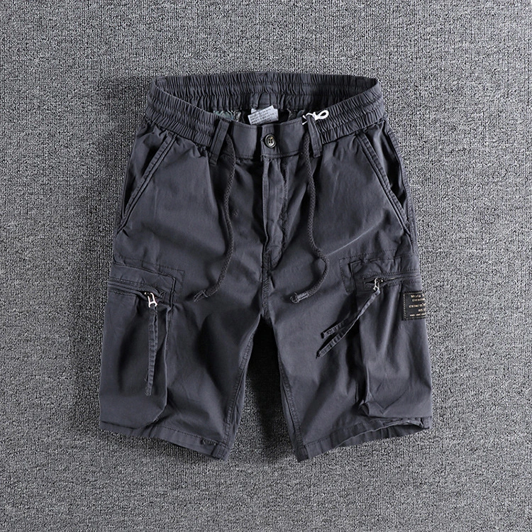 GrogeousBen Men's Summer Classical Shorts Men Little Elastic Pants Shorts Thin Cargo Pants Multi-pocket Cargo Shorts For Men