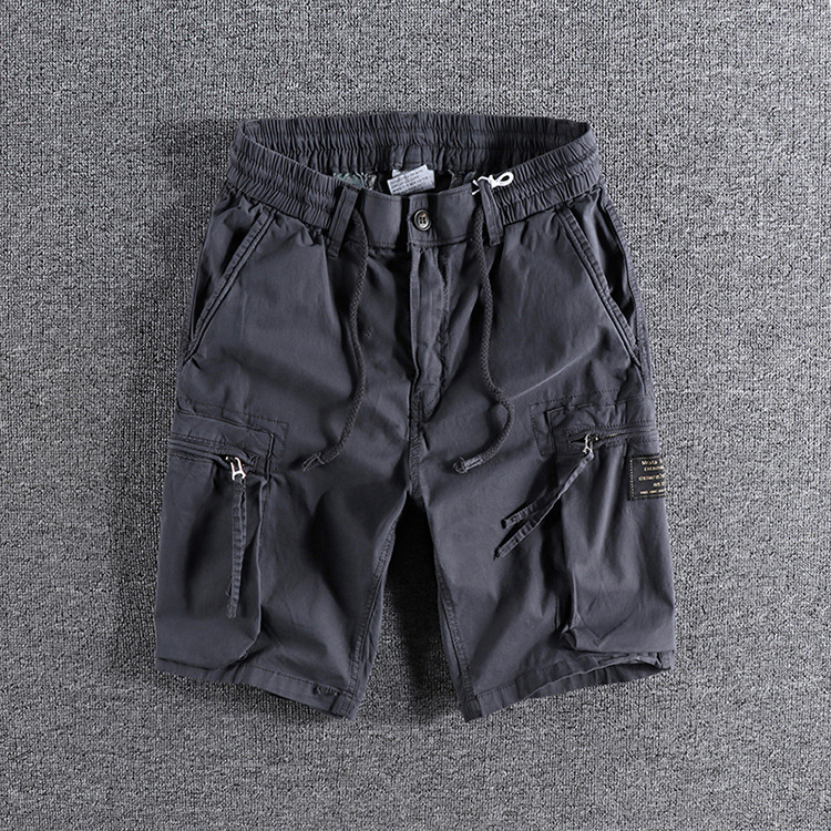 GrogeousBen Men's Summer Classical Shorts Men Little Elastic Pants Shorts Thin Cargo Pants Multi-pocket Cargo Shorts For Men