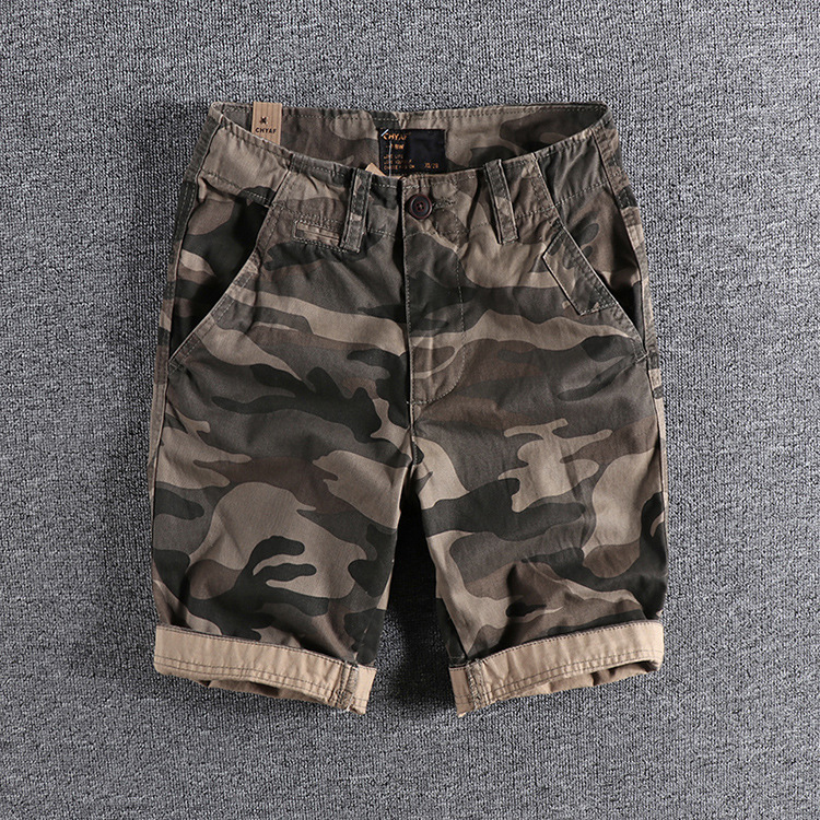GrogeousBen Men's High Quality Mens Summer Casual Cotton Midden Waist Elastic Bermuda Camo Cargo Shorts