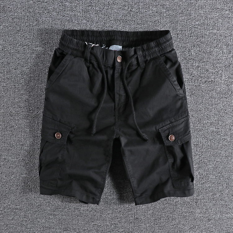 GrogeousBen Men's High Quality Cotton  Overalls Pants Summer 6 Pocket Plain Custom Cargo Shorts For Men
