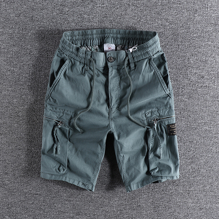 GrogeousBen Men's Summer Classical Shorts Men Little Elastic Pants Shorts Thin Cargo Pants Multi-pocket Cargo Shorts For Men