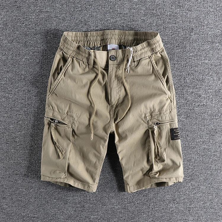 GrogeousBen Men's Summer Classical Shorts Men Little Elastic Pants Shorts Thin Cargo Pants Multi-pocket Cargo Shorts For Men