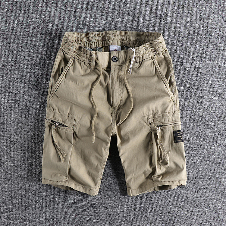 GrogeousBen Men's Summer Classical Shorts Men Little Elastic Pants Shorts Thin Cargo Pants Multi-pocket Cargo Shorts For Men