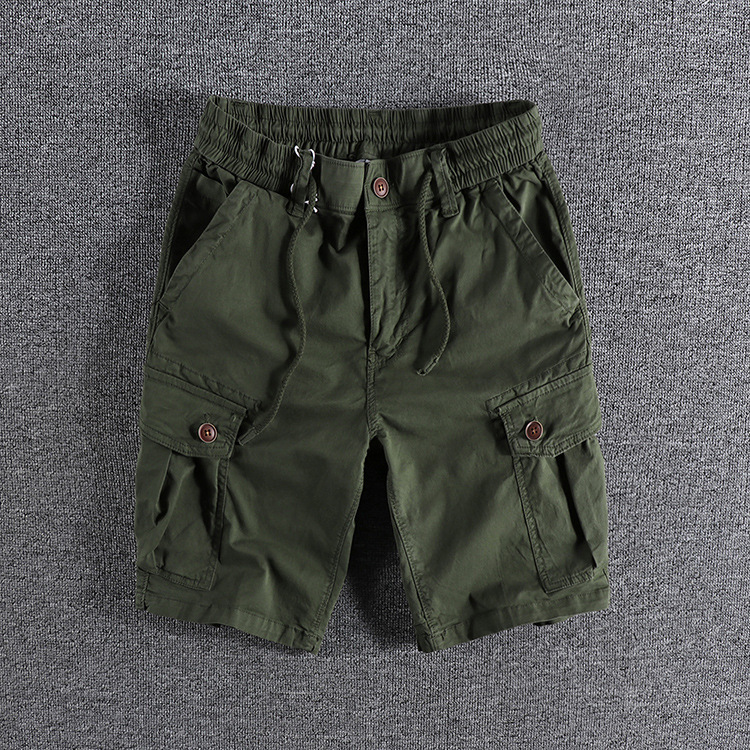 GrogeousBen Men's High Quality Cotton  Overalls Pants Summer 6 Pocket Plain Custom Cargo Shorts For Men