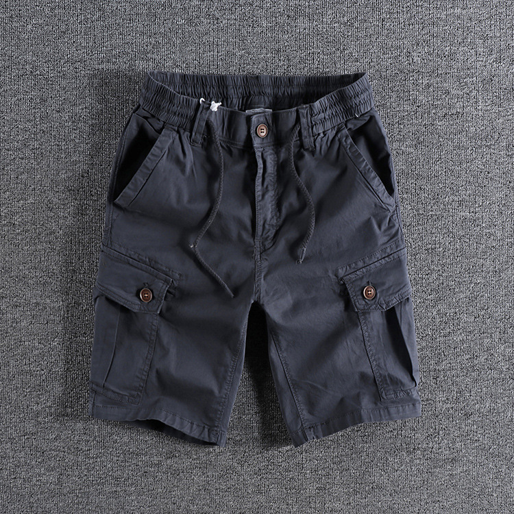 GrogeousBen Men's High Quality Cotton  Overalls Pants Summer 6 Pocket Plain Custom Cargo Shorts For Men