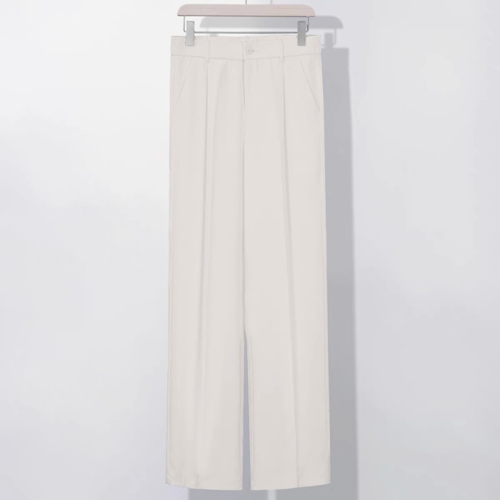 GrogeousBen Men's  Sag High Waist Wide Spring Summer Leg Pants Straight Loose Suit Pant MoppingTrousers