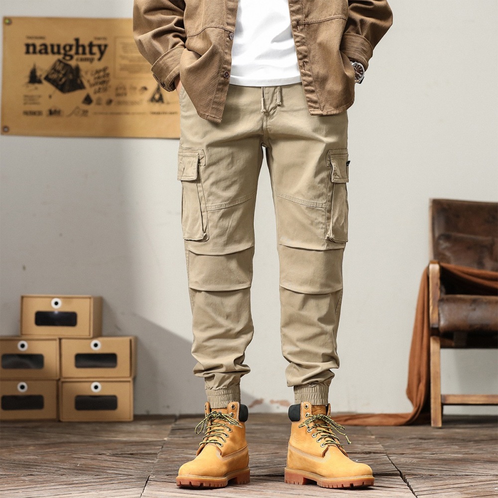 GrogeousBen Men's Loose leggings with multiple pockets for men's work casual pants closed loop Harlan work casual pants