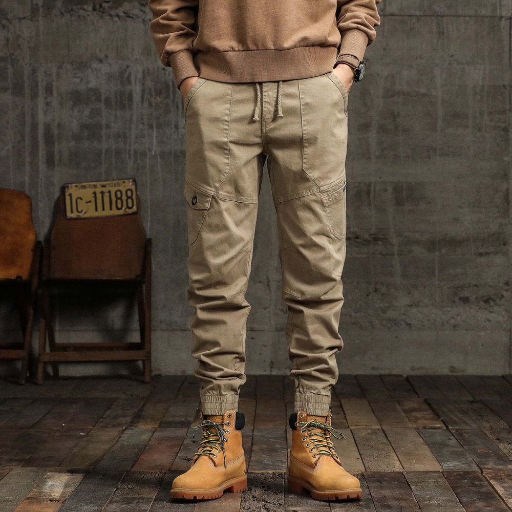 GrogeousBen Men's 2023 spring and autumn new loose casual leggings trousers men's pants harem cargo pants
