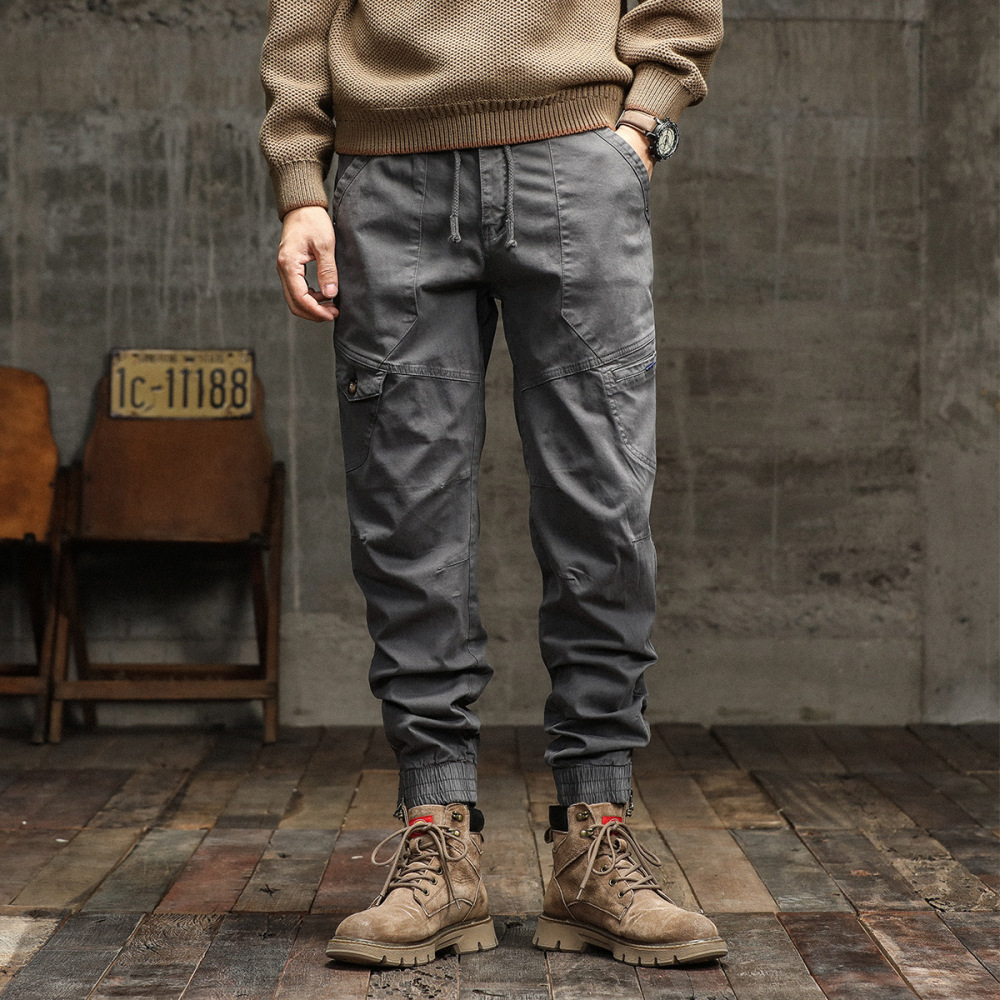 GrogeousBen Men's 2023 spring and autumn new loose casual leggings trousers men's pants harem cargo pants