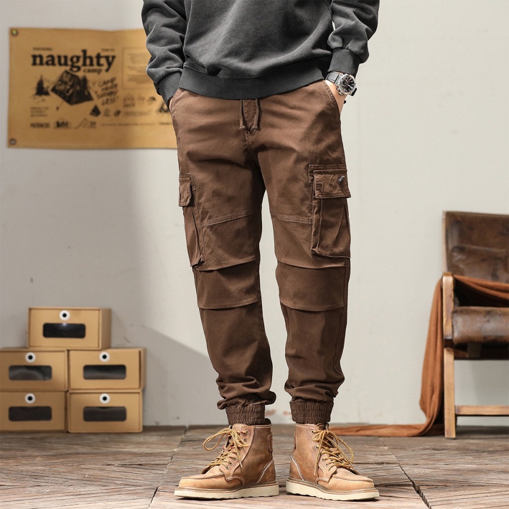 GrogeousBen Men's Loose leggings with multiple pockets for men's work casual pants closed loop Harlan work casual pants