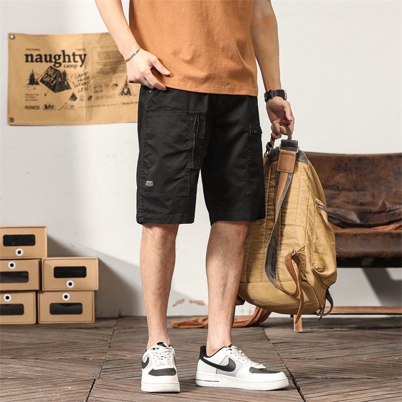 GrogeousBen Men's Fashion Street Pant Short Essential Short Pants Men Summer Quick Dry Cotton Short Pants