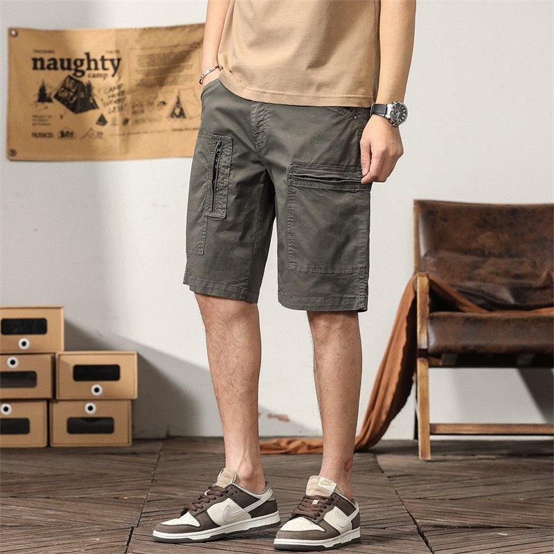 GrogeousBen Men's Fashion Street Pant Short Essential Short Pants Men Summer Quick Dry Cotton Short Pants