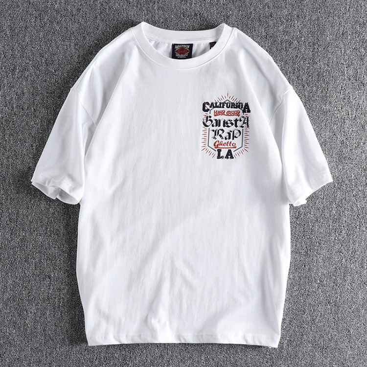 GrogeousBen Men's Summer new simple creative letter printed short sleeve men's T-shirt loose