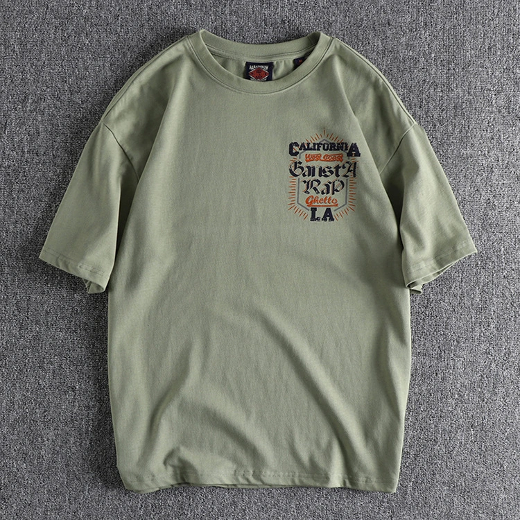 GrogeousBen Men's Summer new simple creative letter printed short sleeve men's T-shirt loose