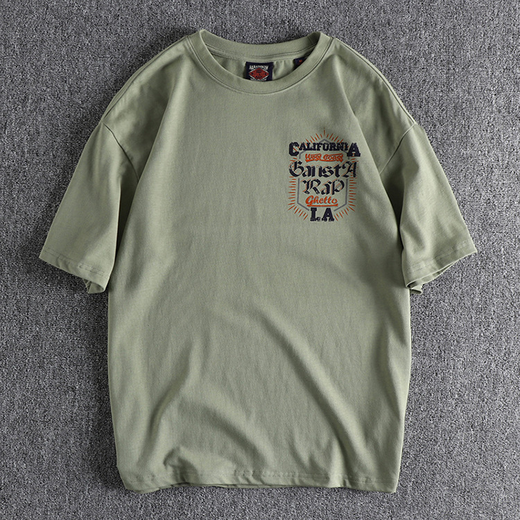 GrogeousBen Men's Summer new simple creative letter printed short sleeve men's T-shirt loose