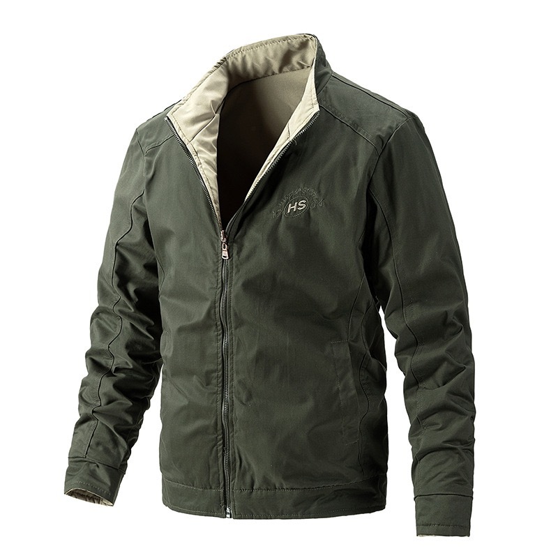 GrogeousBen  Men's jacket autumn and winter new thin cotton slim double-sided coat Korean fashion young men's jacket