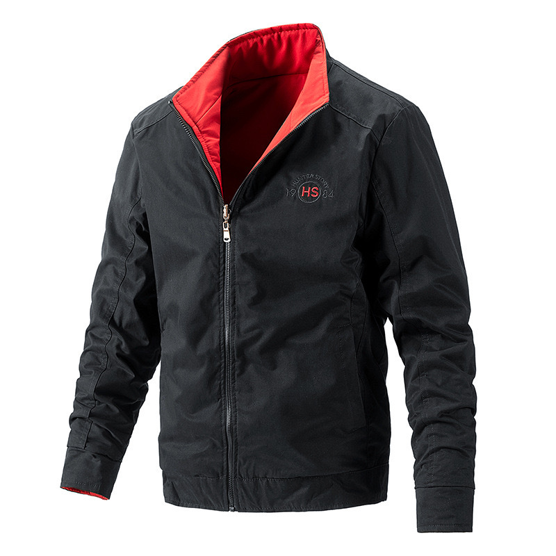 GrogeousBen  Men's jacket autumn and winter new thin cotton slim double-sided coat Korean fashion young men's jacket