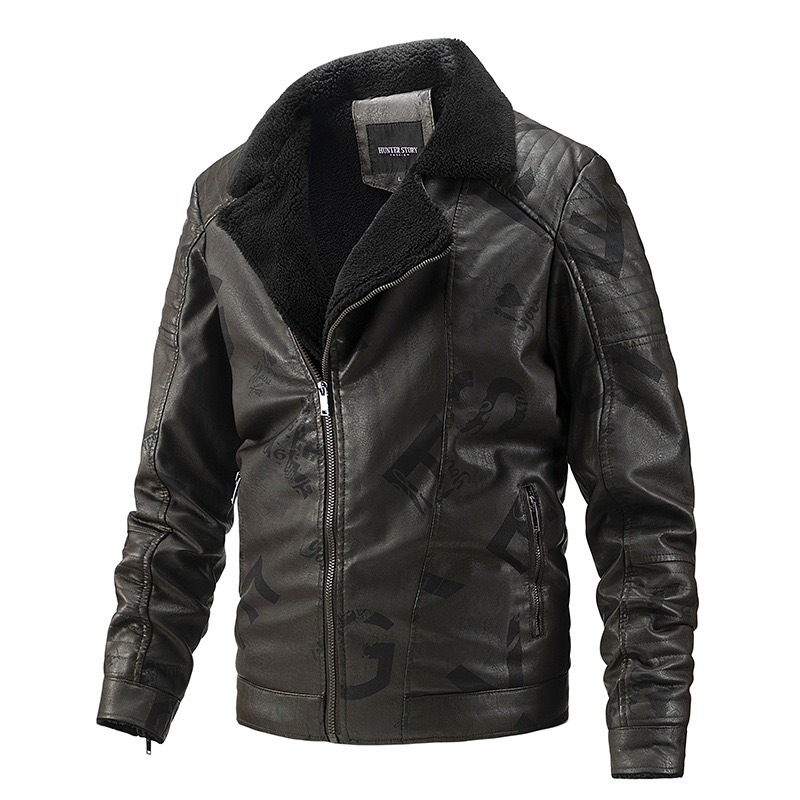 GrogeousBen  Men's winter fleece leather varsity jacket for men outdoor golf bomber jacket custom Men's Jackets & Coats