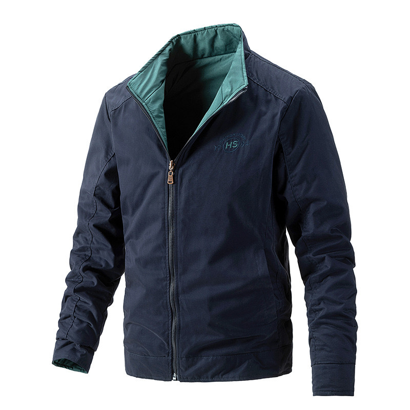 GrogeousBen  Men's jacket autumn and winter new thin cotton slim double-sided coat Korean fashion young men's jacket