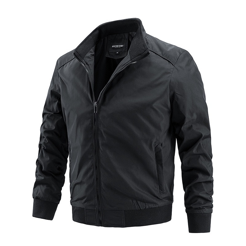 GrogeousBen  Men's Casual Windbreaker Jacket Coat Fashion Spring Autumn Outwear Stand Collar Slim Jacket Big Size