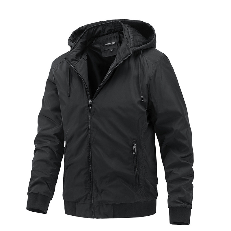 GrogeousBen  Men's Fashion Men's Spring Autumn Detachable Hooded Jackets Casual Sports Casual Thin Cotton Polyester Jacket For Jacket